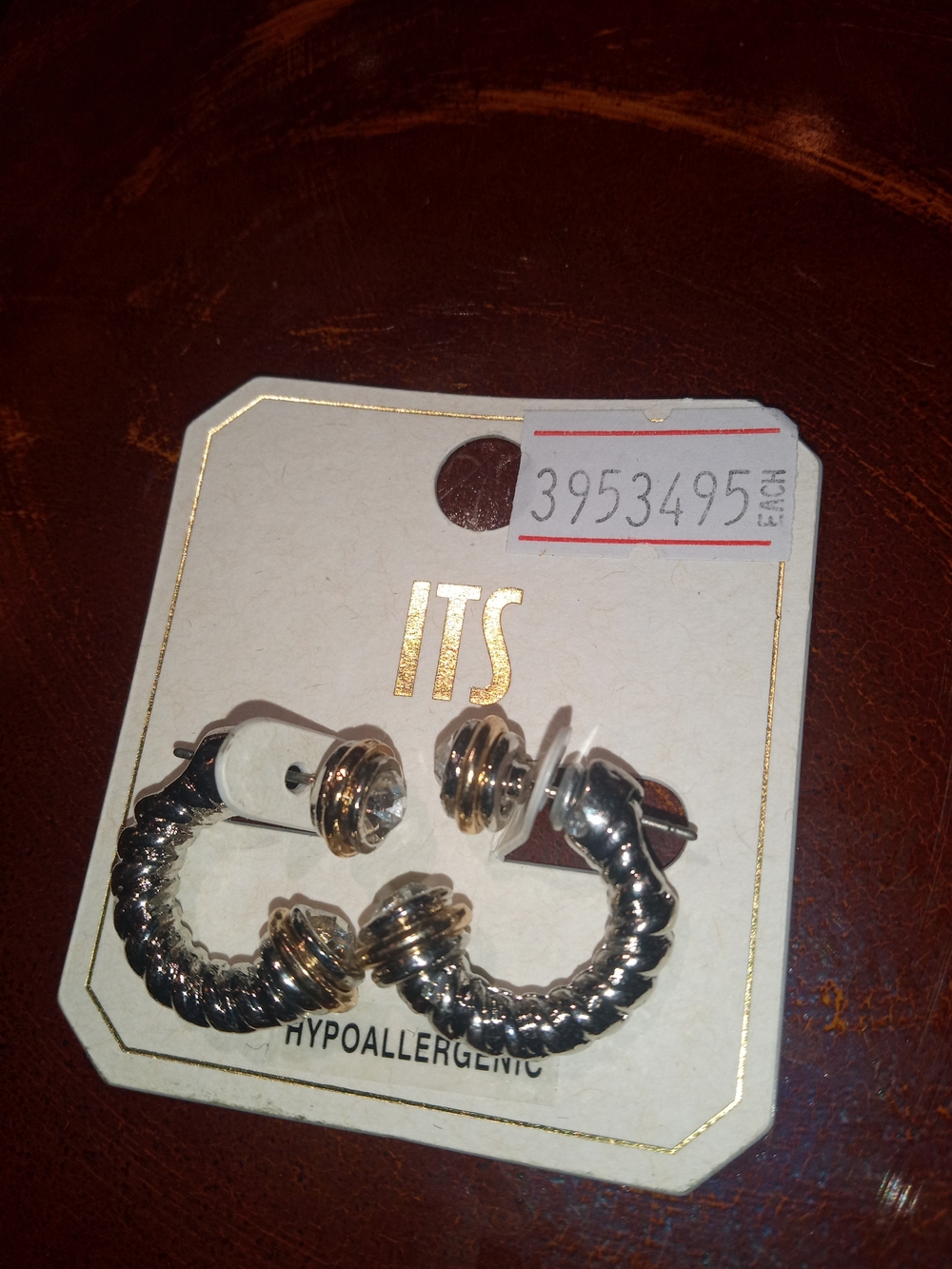 ITS  Two-Tone Twisted Hoop Stud Earrings in Silver and Gold